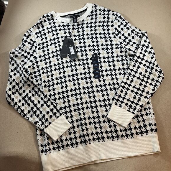 NWT Shaquille O'Neal Sweater Men's XXL Shaq Crew Pullover Houndstooth $80 Retail - Picture 1 of 8